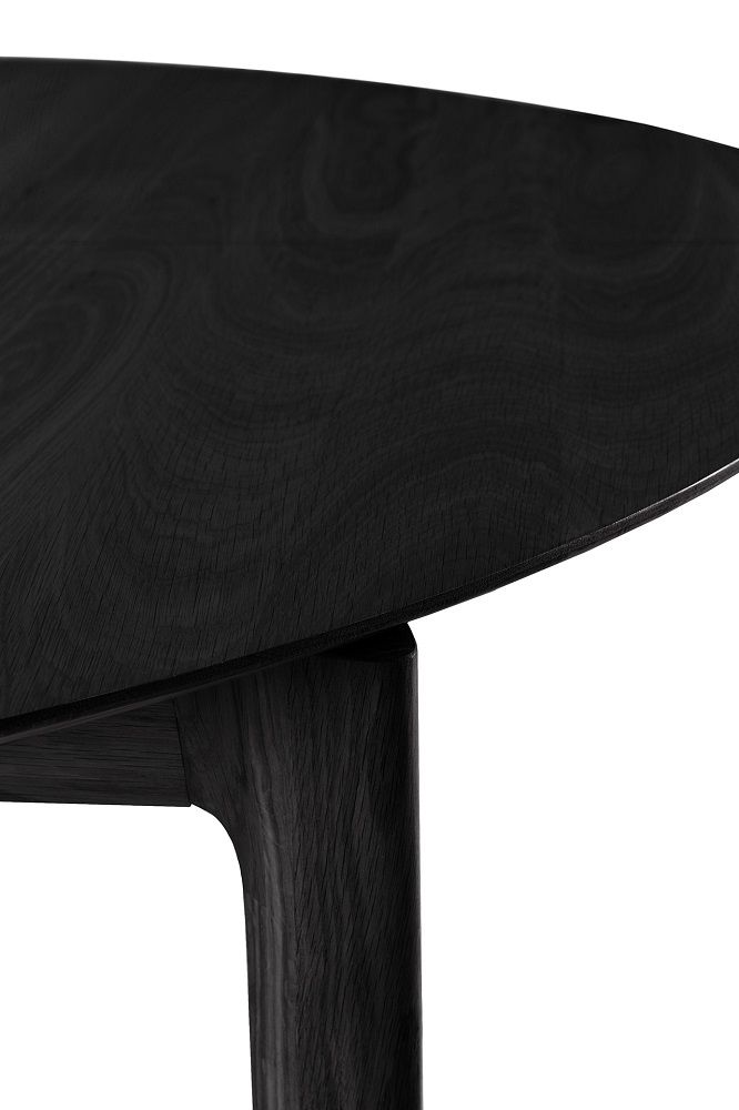 Bok Extendable Table round Oak black Ethnicraft