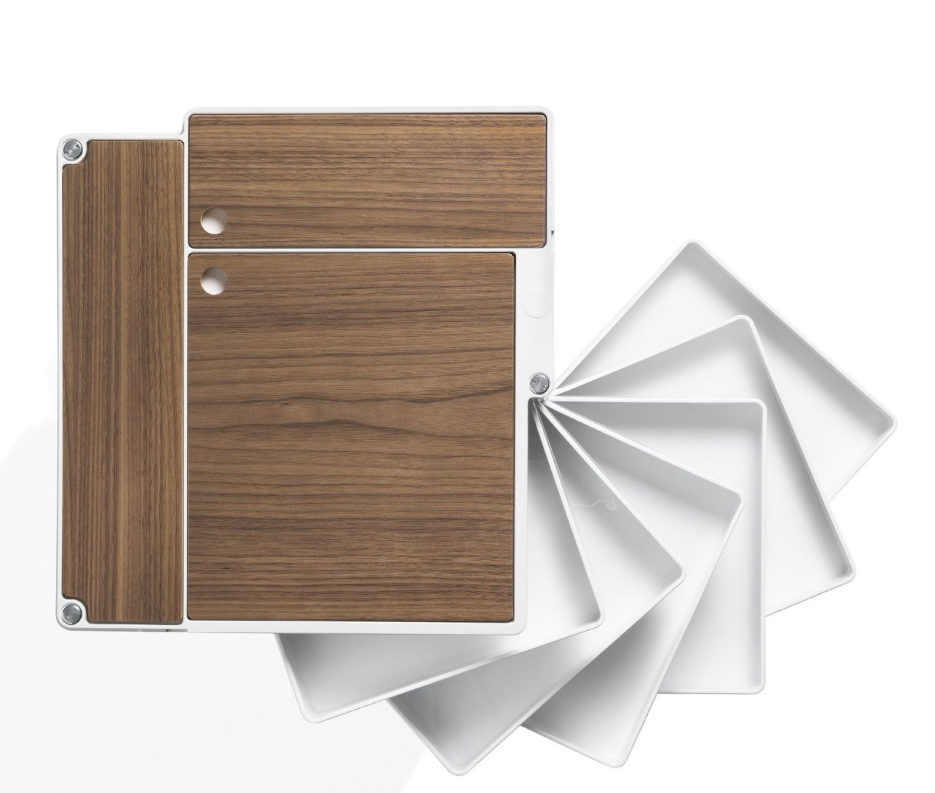 Boby BTOP Roll Container Plates B-Line Canaletto walnut