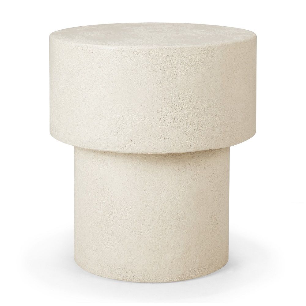Elements Coffee Table Microcement Off White Mushroom Shape Ethnicraft 