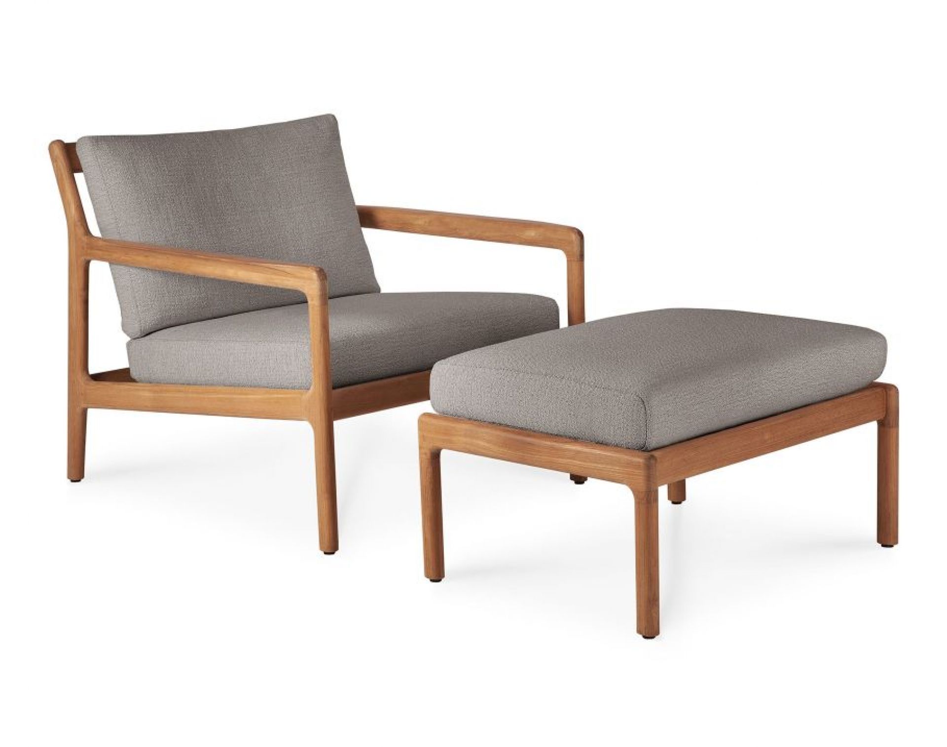 Jack Outdoor Upholstered Stool Teak Mocha Ethnicraft