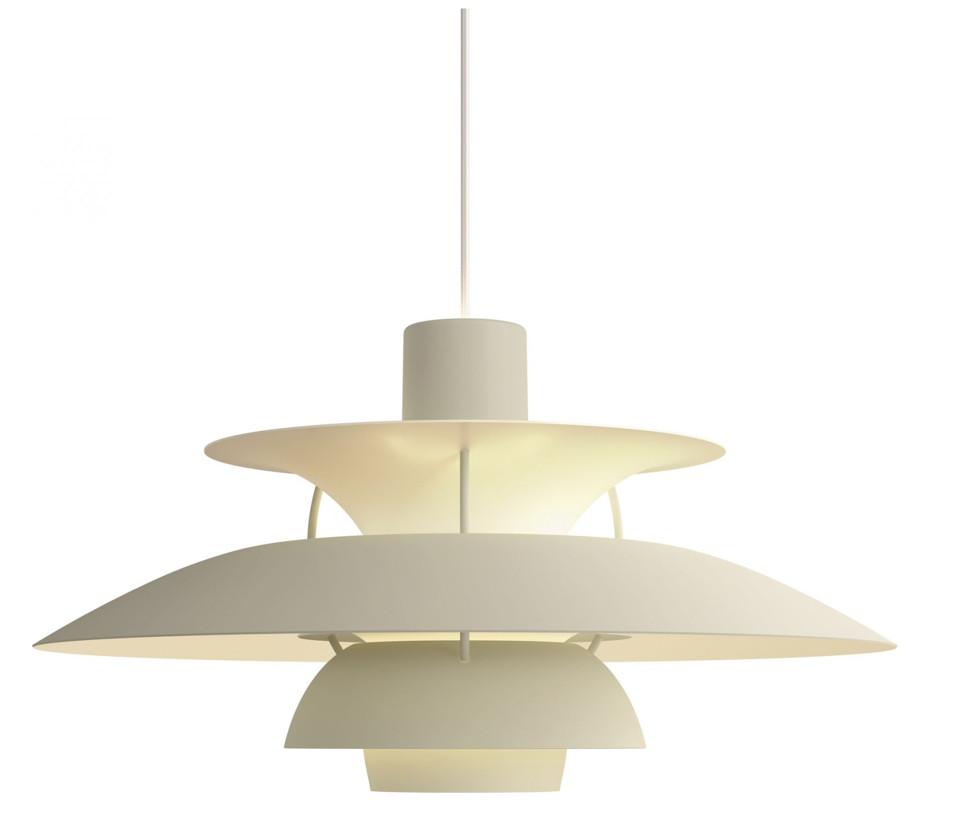 PH 5 Monochrome Pendant light Louis Poulsen Pale Pewter