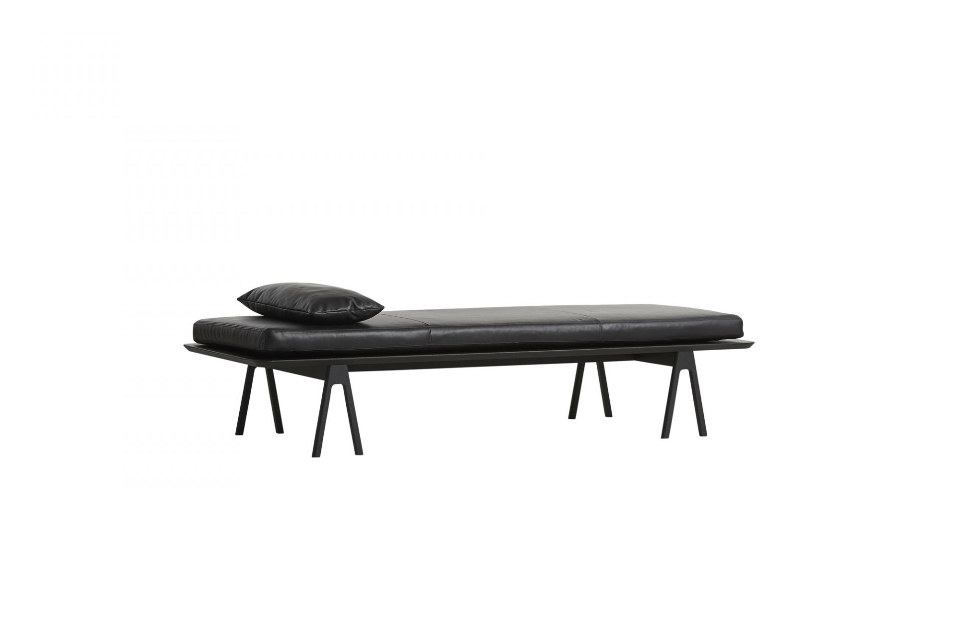 Level Daybed Pillow Sofa Cushions Black Leather Woud