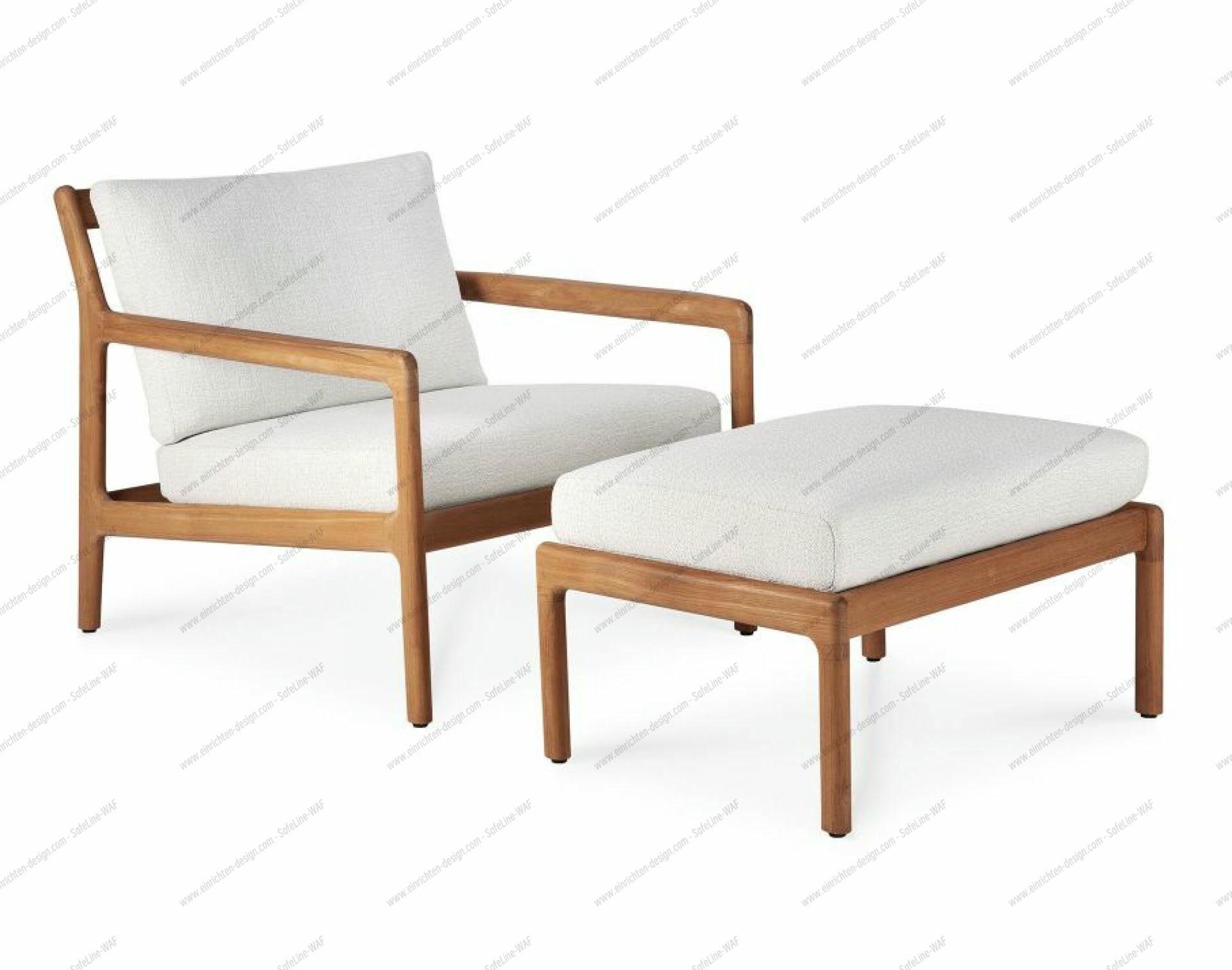 Jack Outdoor Upholstered Stool Teak Ethnicraft