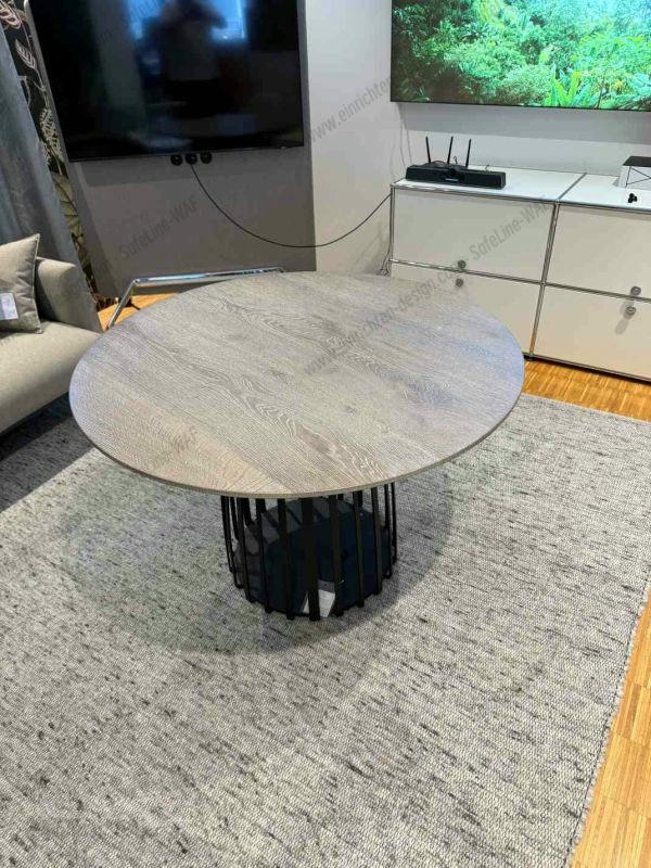 BC 07 Basket table round OAK SMOKED WHITE ROUGH EFFECT Janua EXHIBITION PIECE
