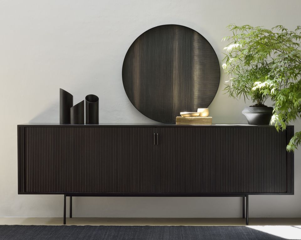 Roller Max Sideboard with 2 Doors Teak Black Ethnicraft