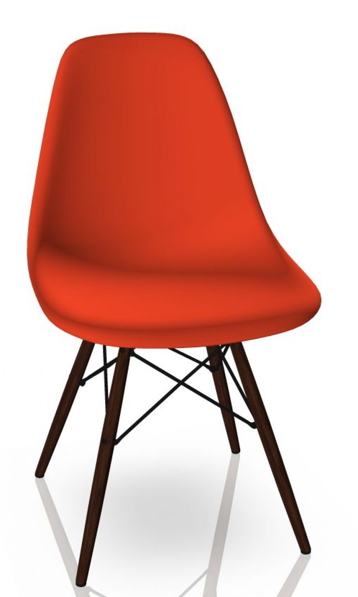 Eames Plastic Side Chair DSW Chair Vitra Maple dark - poppy red