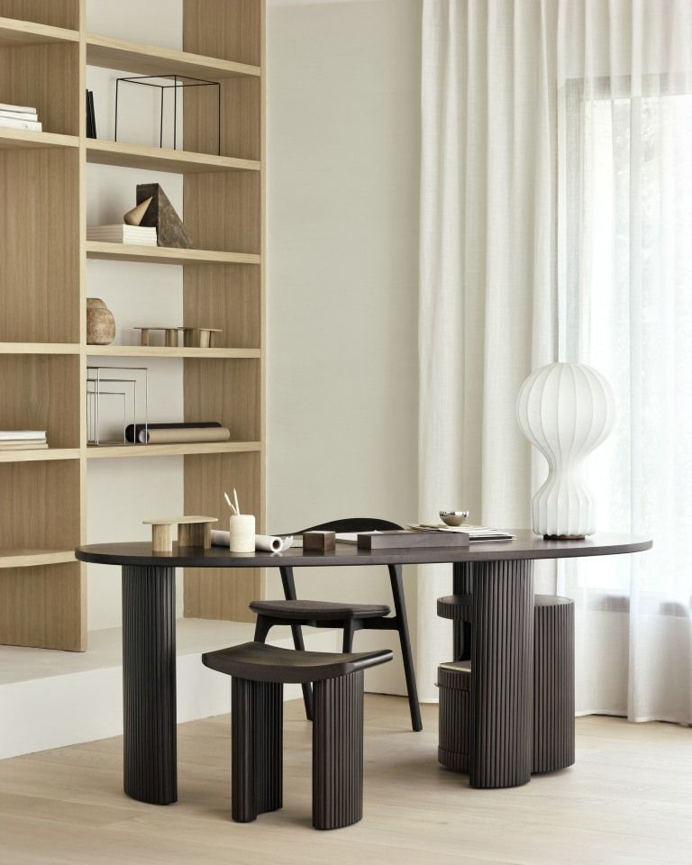 Bok chair brown oak / fabric warm brown Ethnicraft