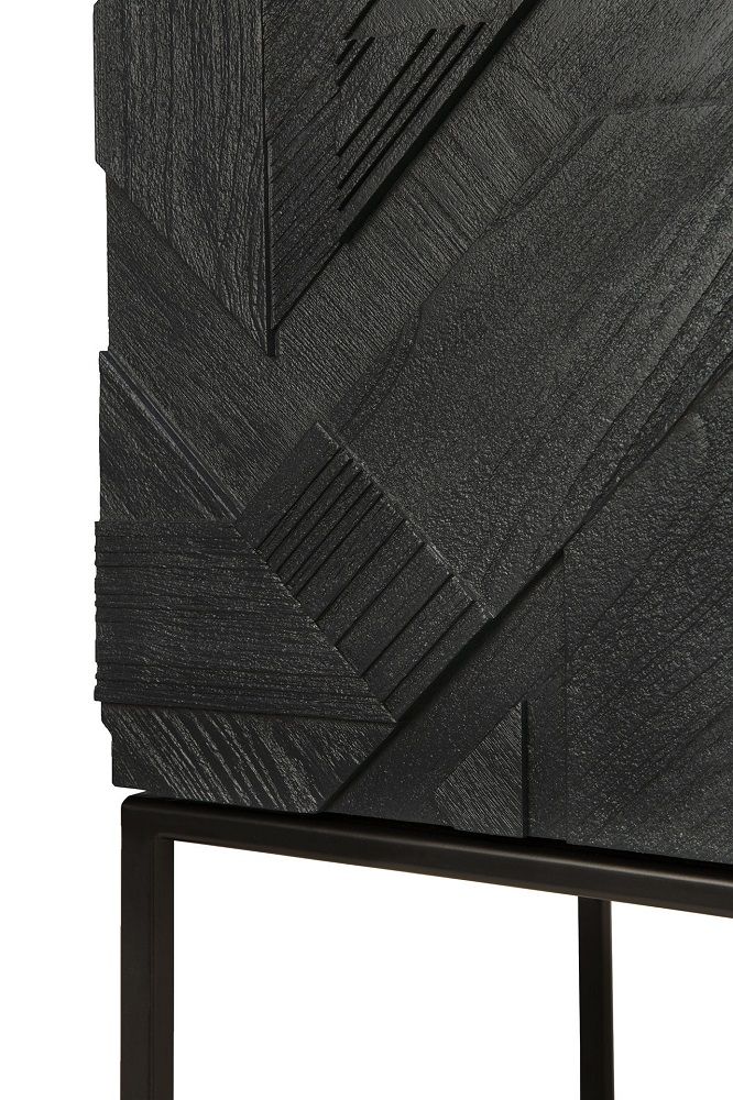 Graphic Cupboard 2 Doors Teak Black Ethnicraft