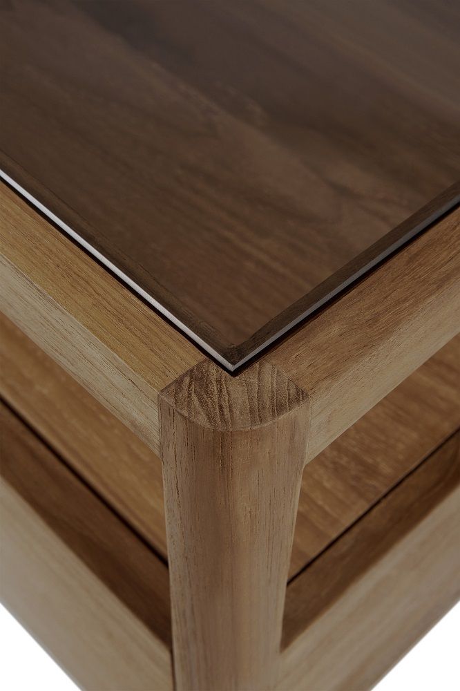 Spindle Bedside Table 1 Drawer Teak Ethnicraft