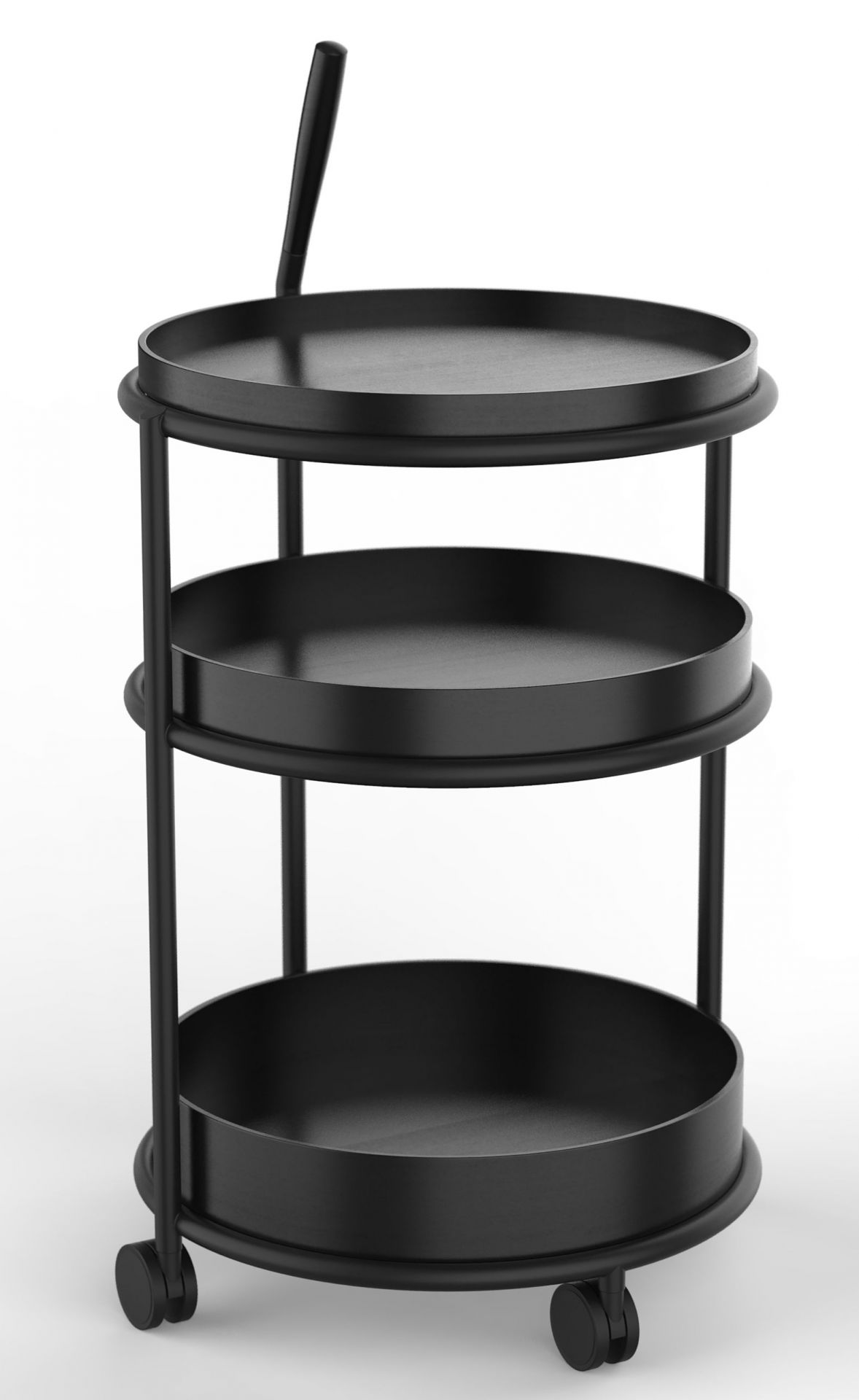 K6 Trolley Serving trolley Tecta oak black lacquered - steel tube black lacquered