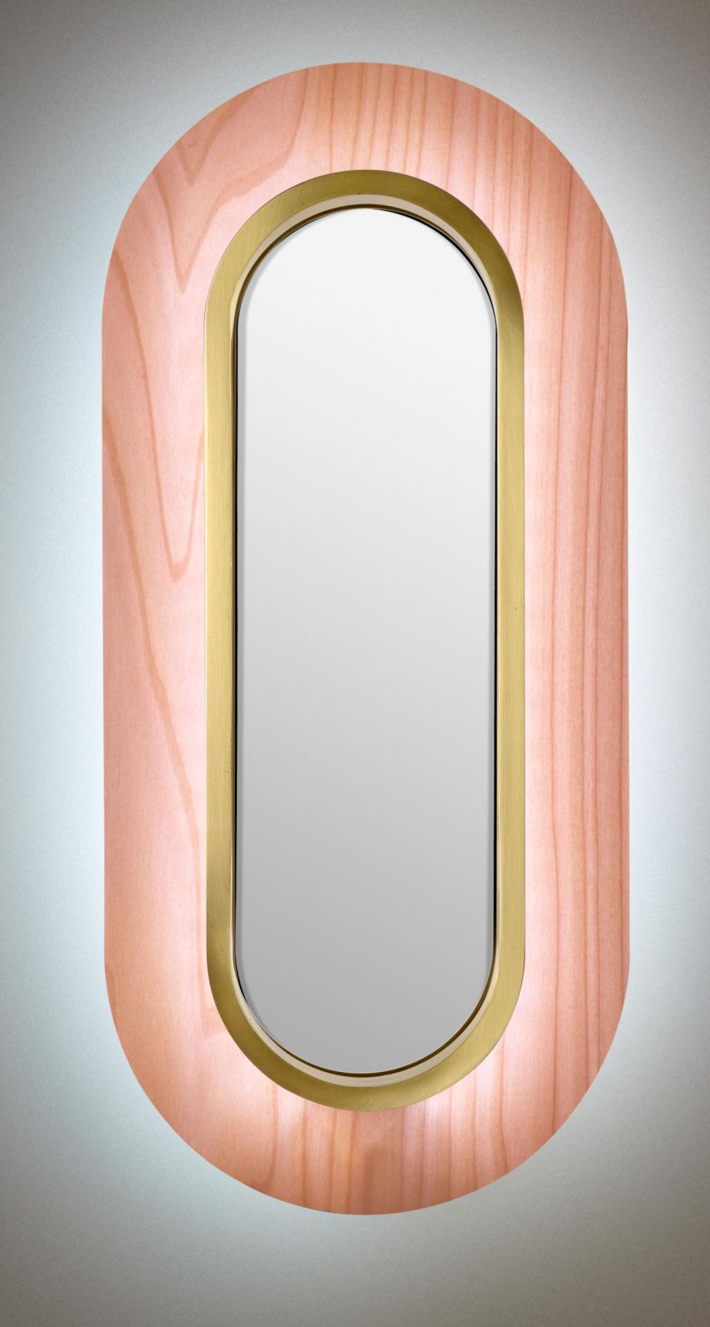 Lens LED Wall Lamp oval Metal Ring in Gold Pale Rose LZF Lamps
