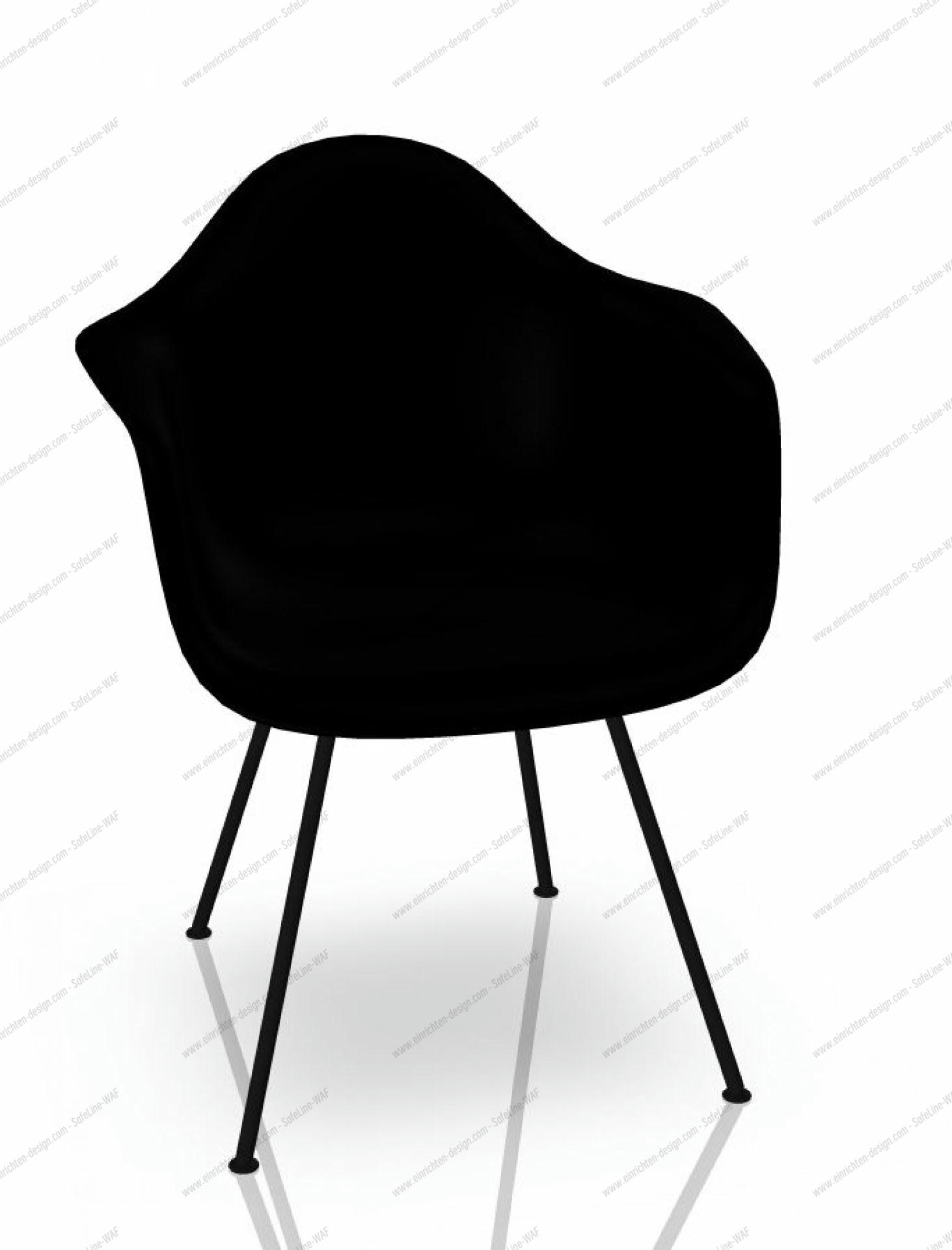 Eames Plastic Arm Chair DAX Chair Vitra Black - Deep black