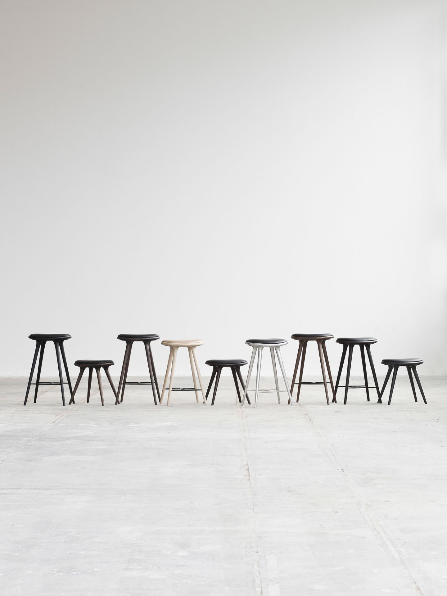 High Stool black stained beech Mater