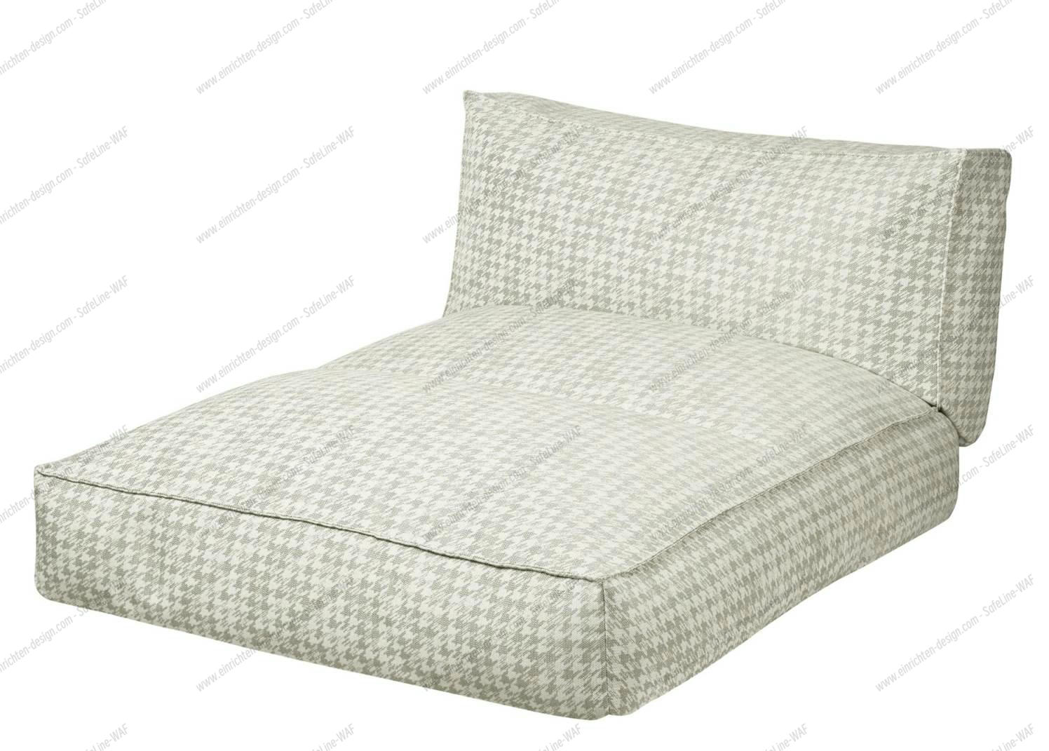 Stay Special Edition Daybed Outdoor Blomus Twigh Earth Blomus Stay Tagesbett Outdoor Twigh Earth mit Hahnentrittmuster, modernes Gartenmöbel für Entspannung.