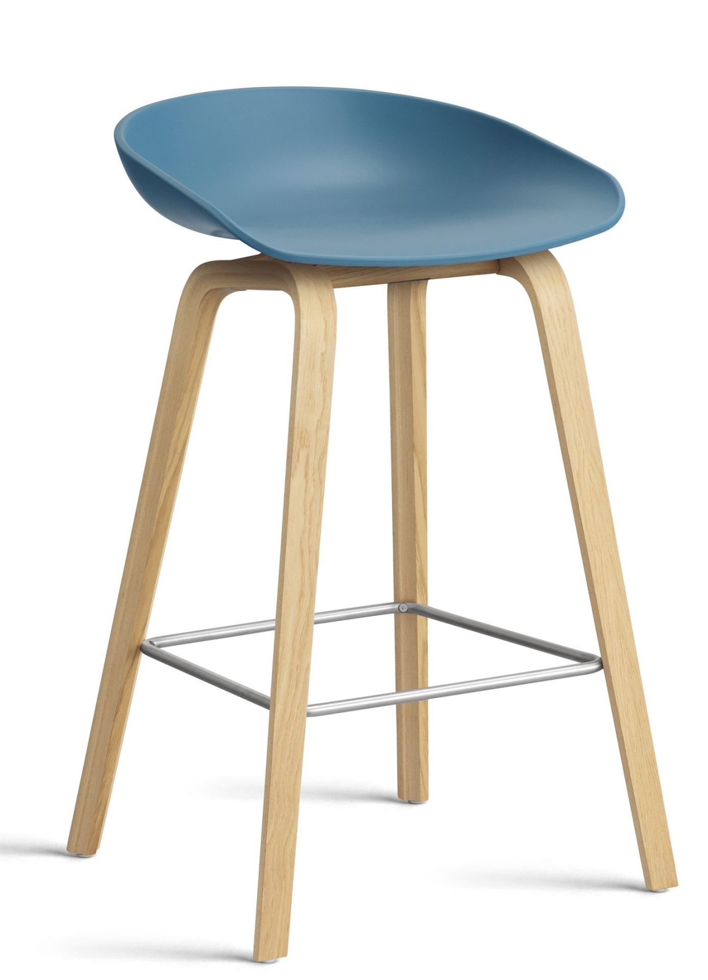About a Stool AAS32 / AAS 32 Bar stool Low Hay Azure blue - water-based lacquer
