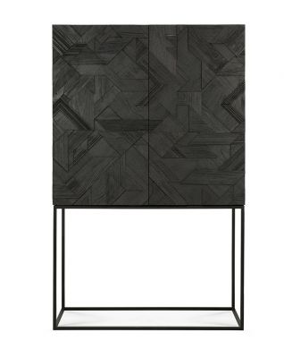 Graphic Cupboard 2 Doors Teak Black Ethnicraft
