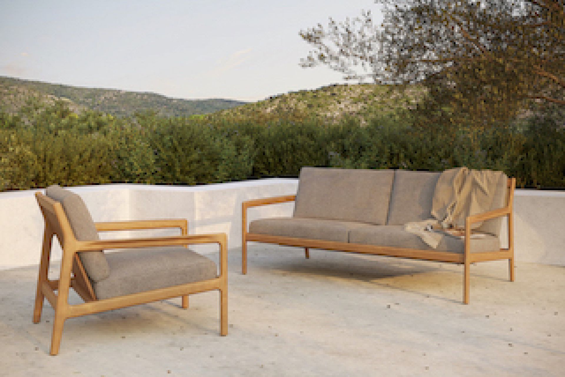Jack Outdoor 1-Seater Lounge chair Teak Ethnicraft Natural