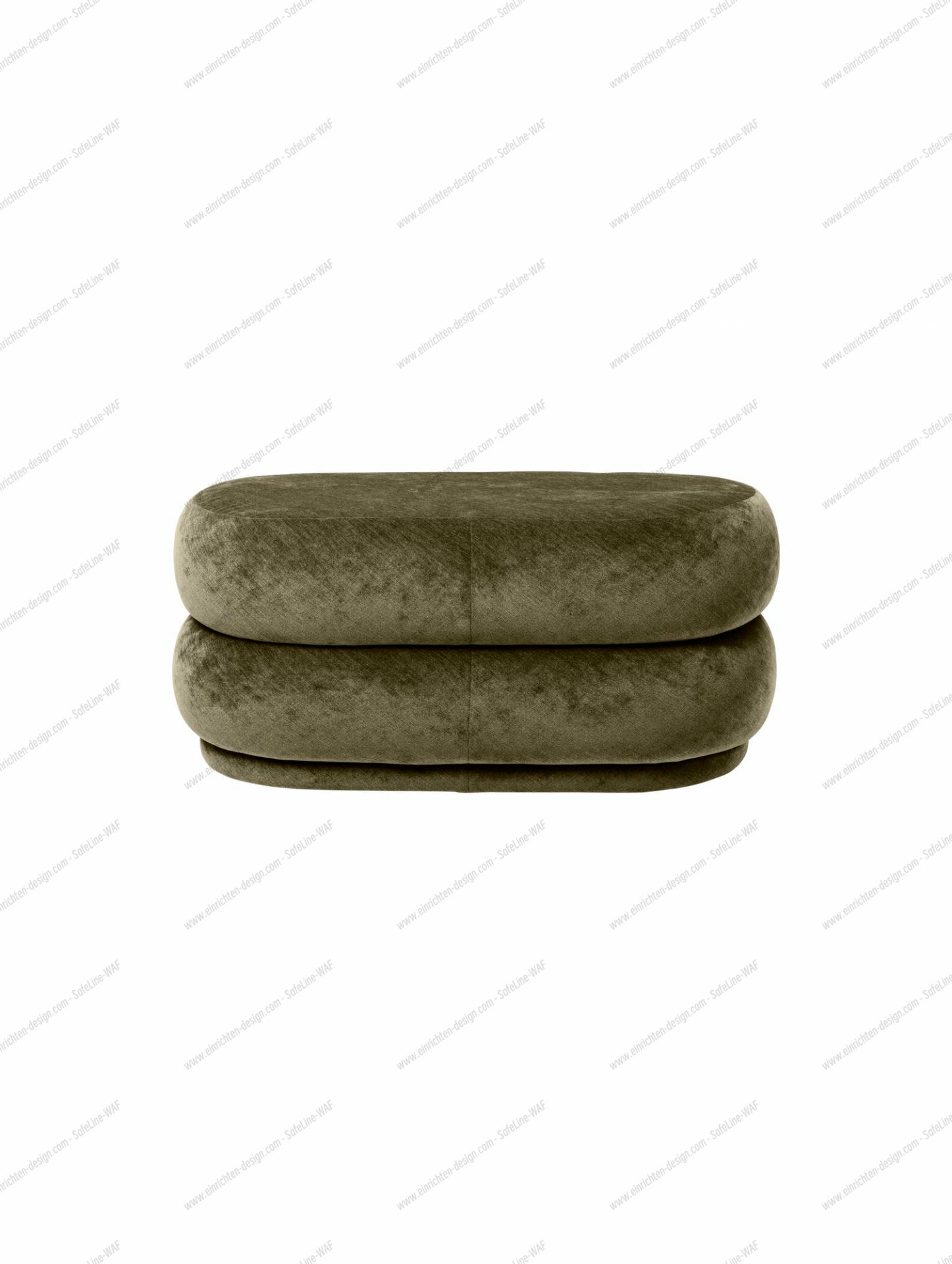 Pouf Oval Faded Velvet Stool Medium Ferm Living Forest