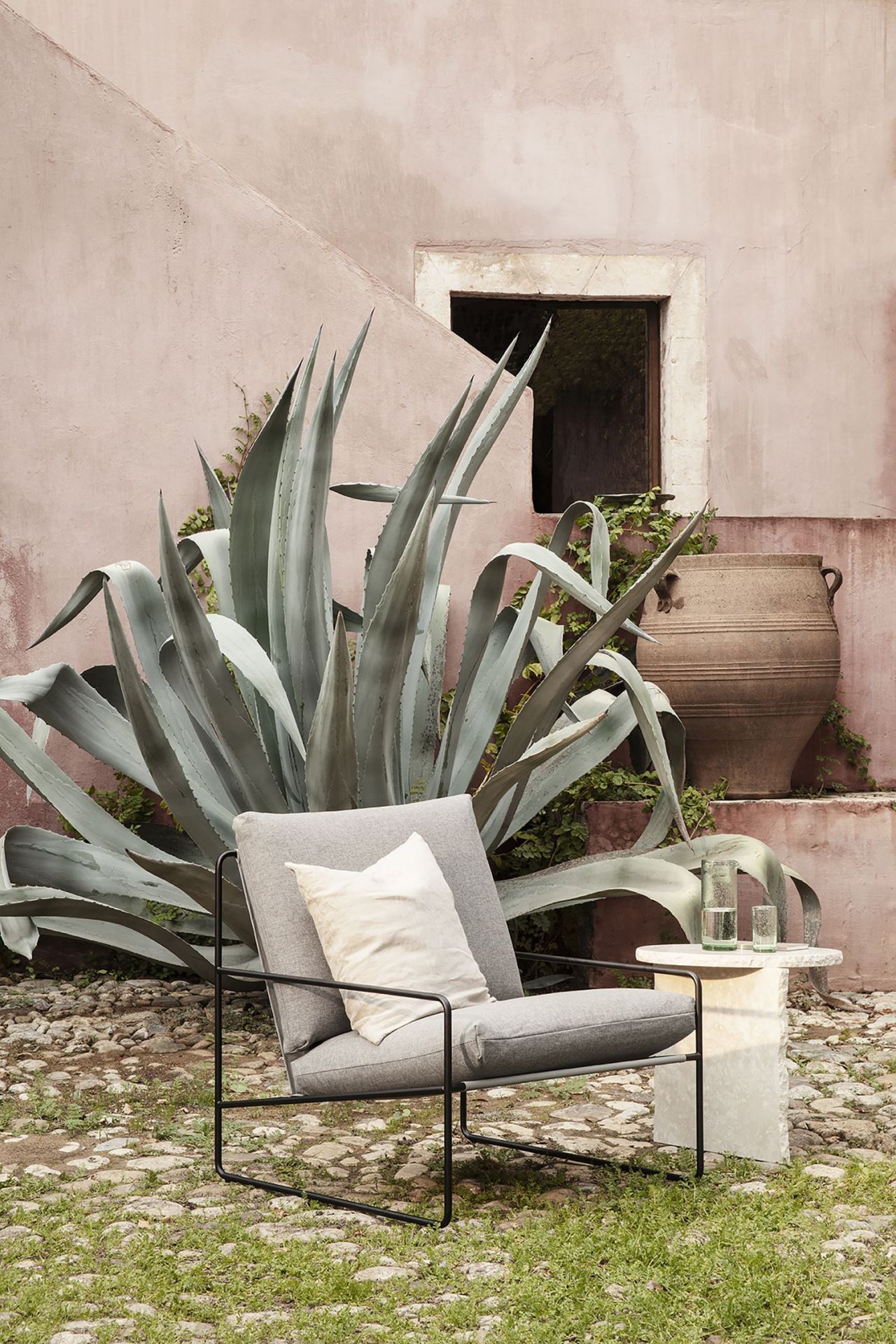 Desert 1 Seater Outdoor Armchair Black Frame Ferm Living 