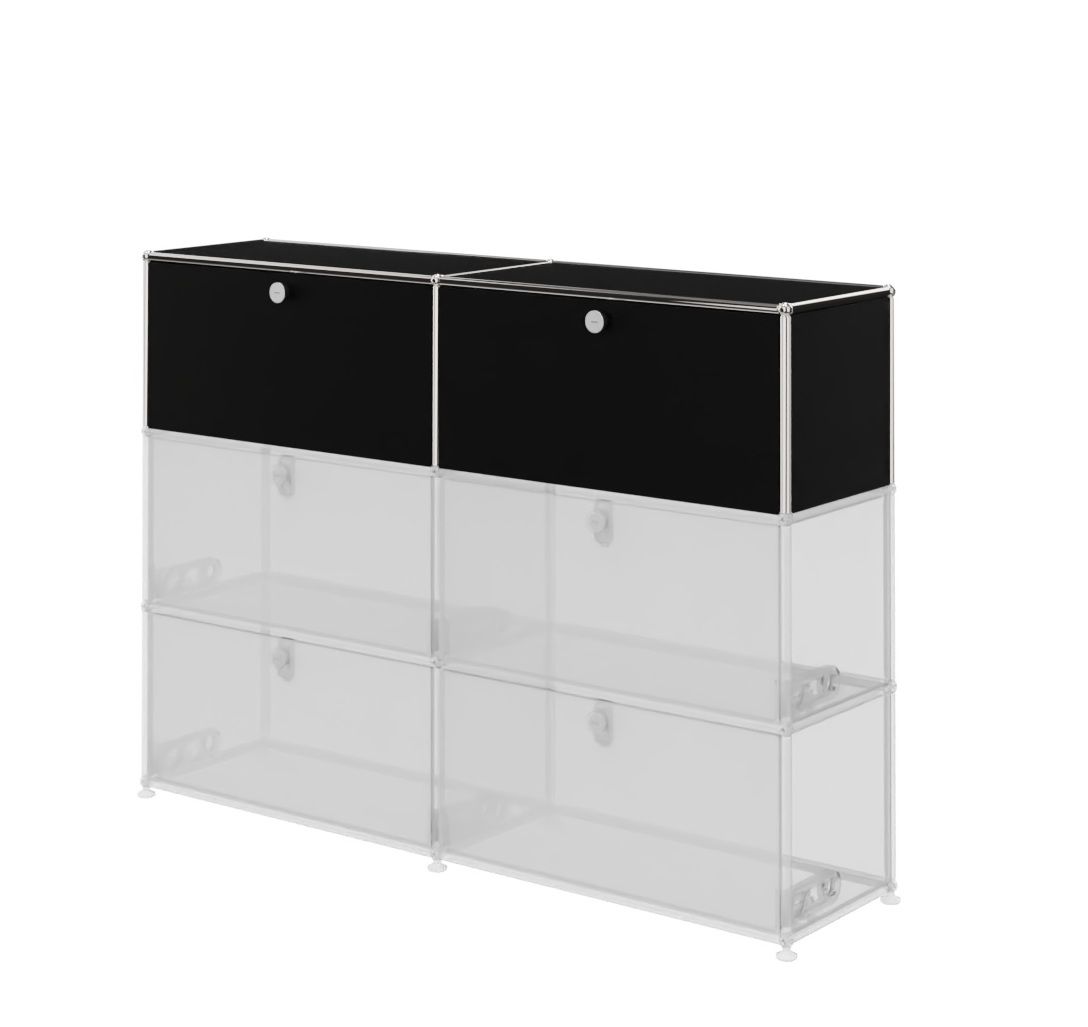 USM Haller Extension Set Vertical Flaps 2 | graphite black | USM