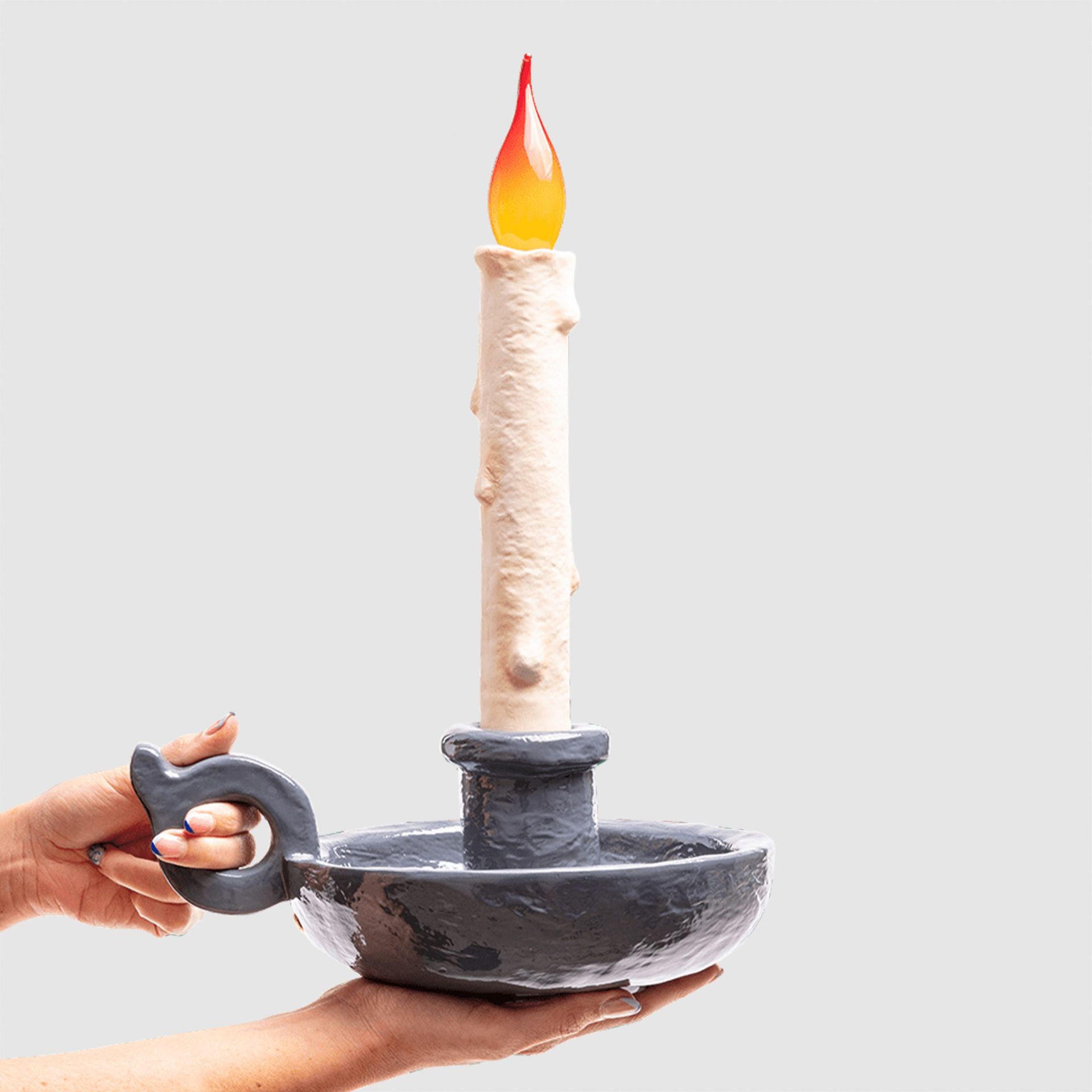 Grimm Lamp rechargeable battery lamp grey Seletti