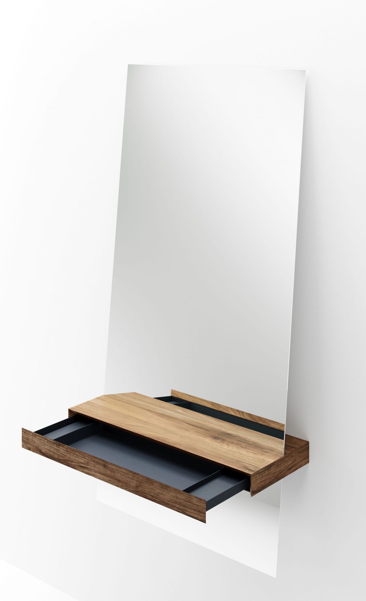 Guillotine Rectangular Mirror Walnut PER/USE