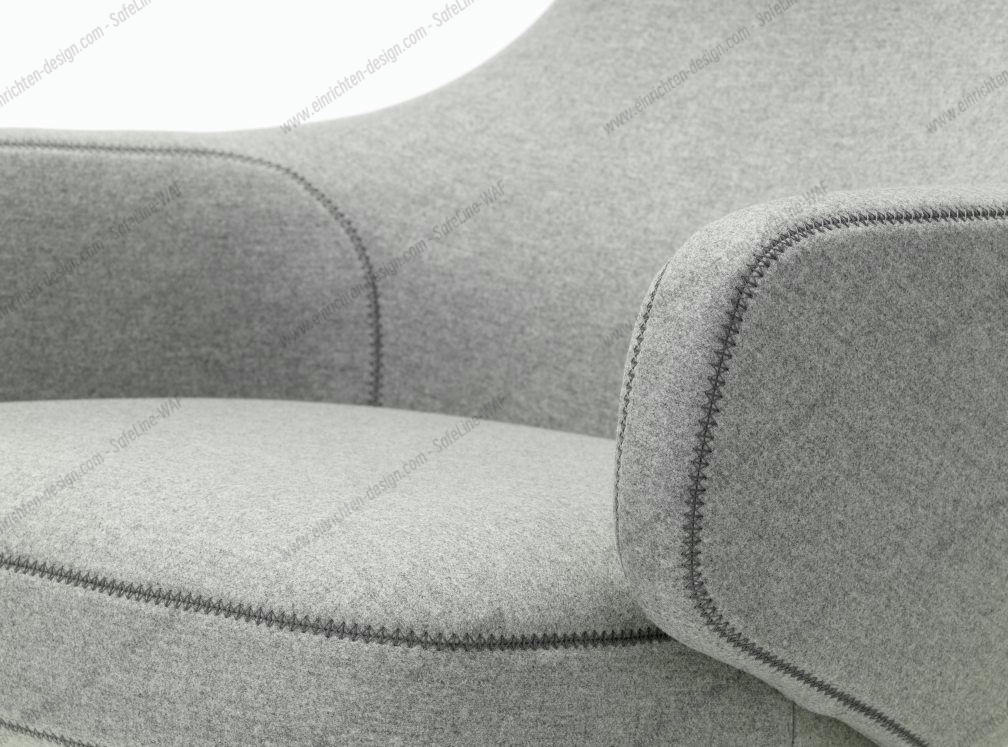 Grand Repos Armchair + Ottoman Vitra Polished Cosy Pebble
