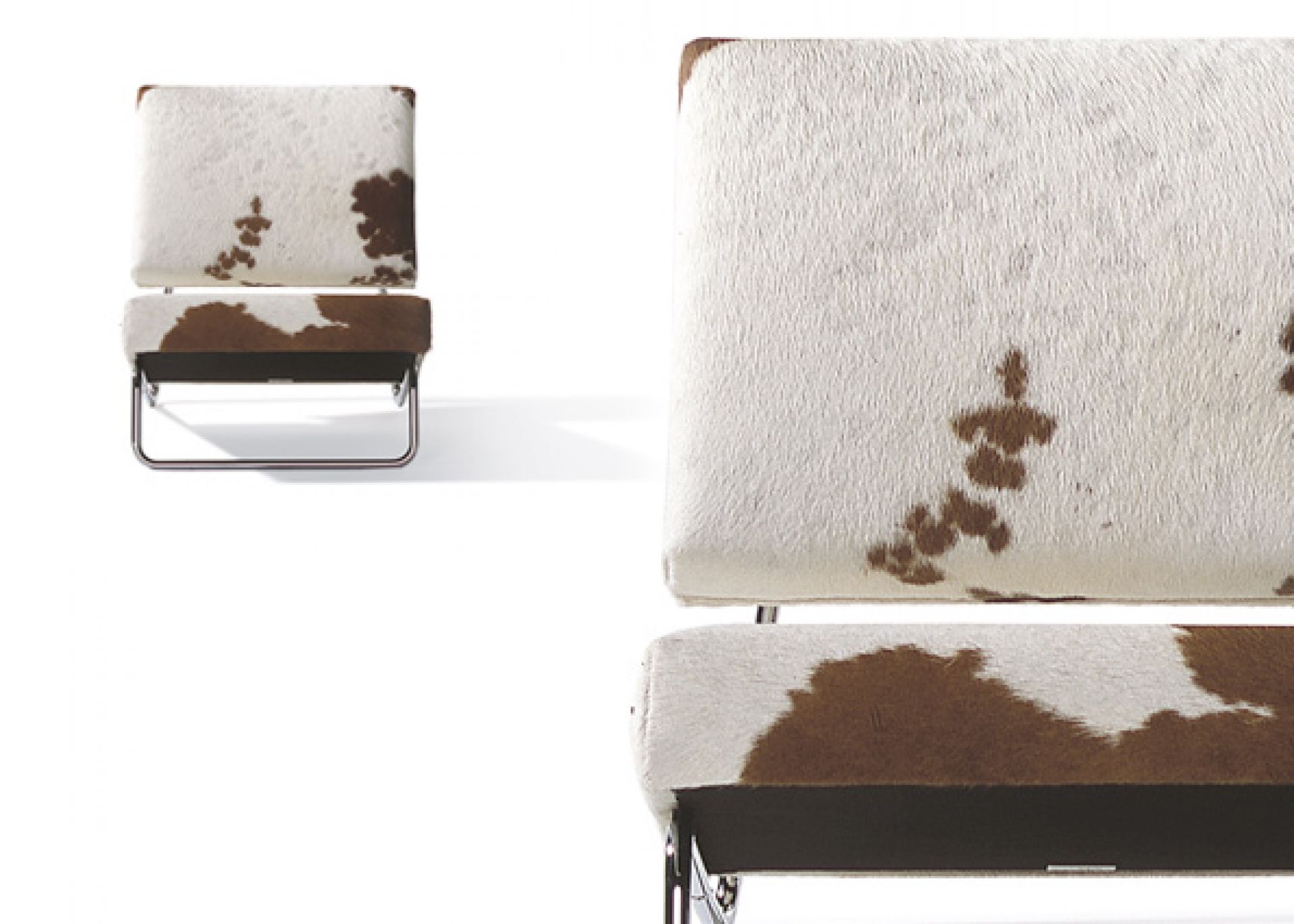 Lounge Chair and stool cowhide Richard Lampert