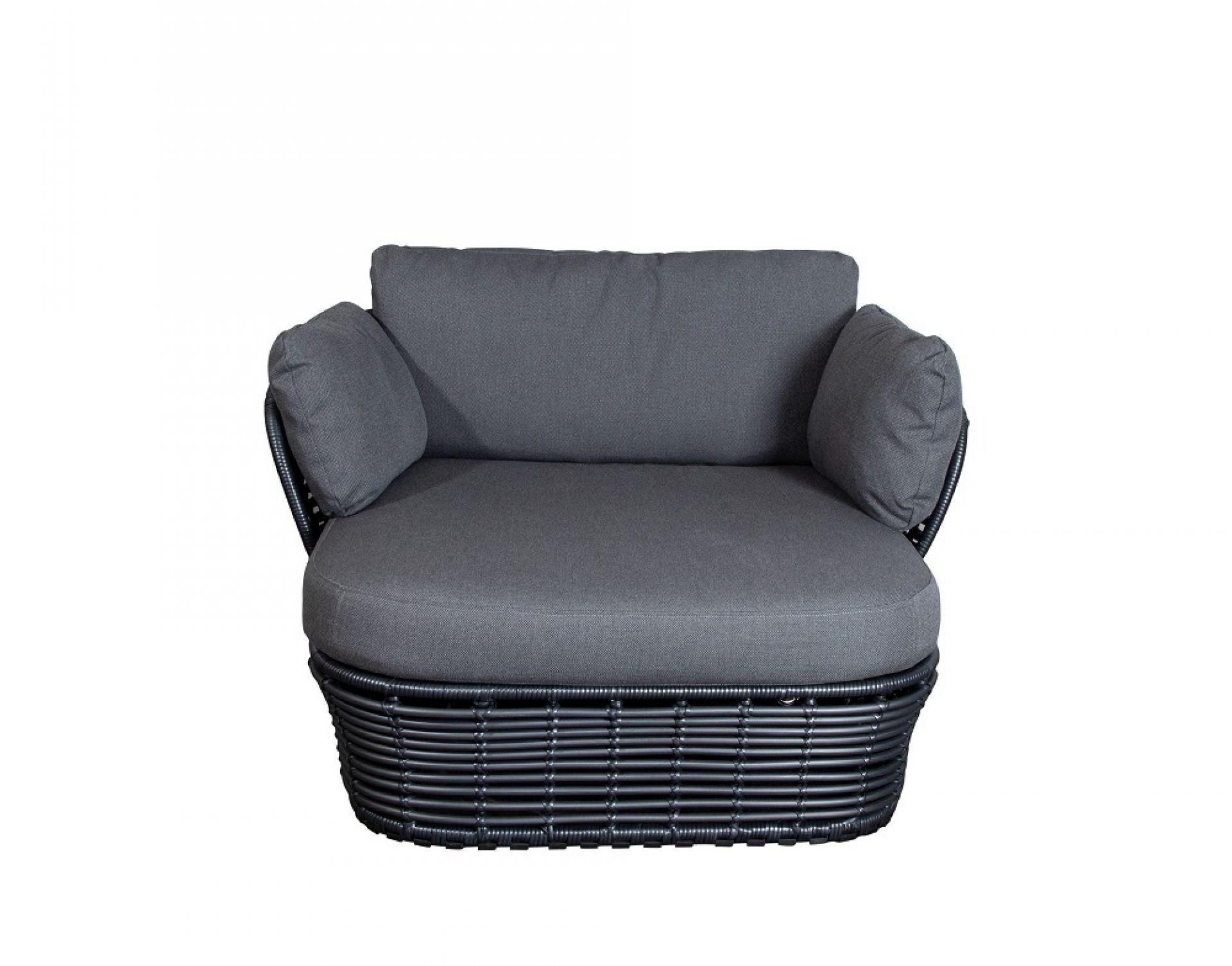 Basket Outdoor Lounge chair Cane-Line Graphite frame / gray cushions