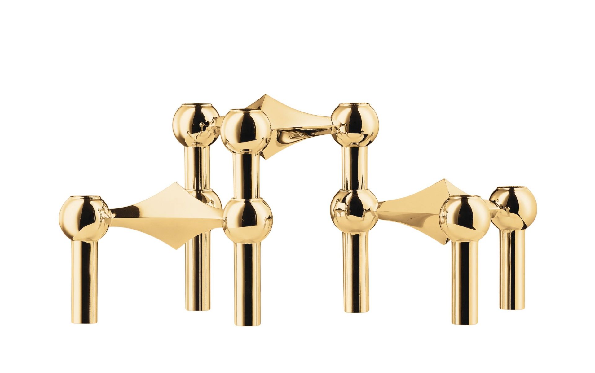 Candle holder set of 3 Brass Stoff Nagel