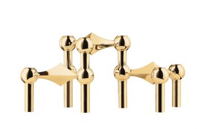 Candle holder set of 3 Brass Stoff Nagel