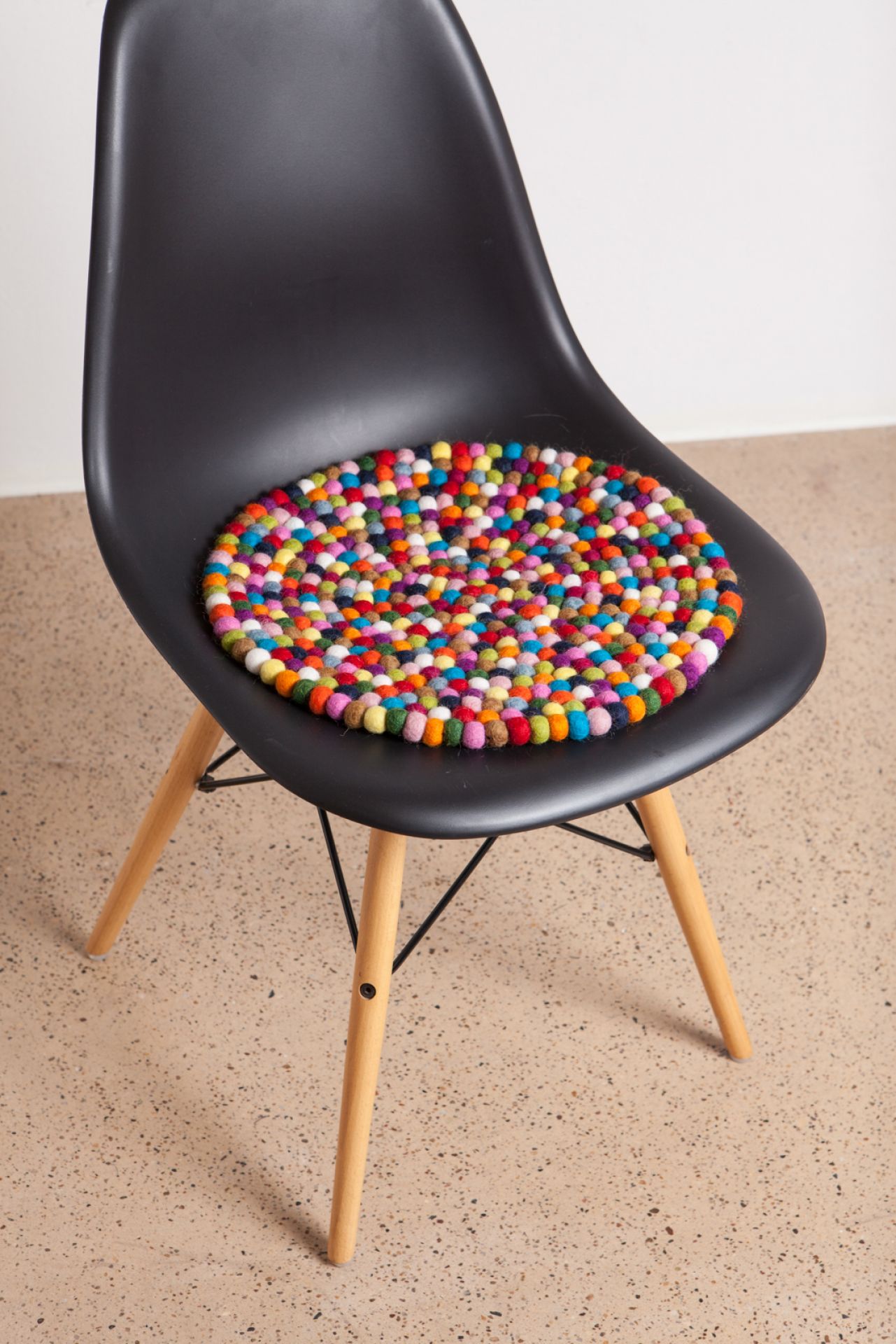 Felt ball Cushion for Chair round 36 cm myfelt SINGLE PIECES