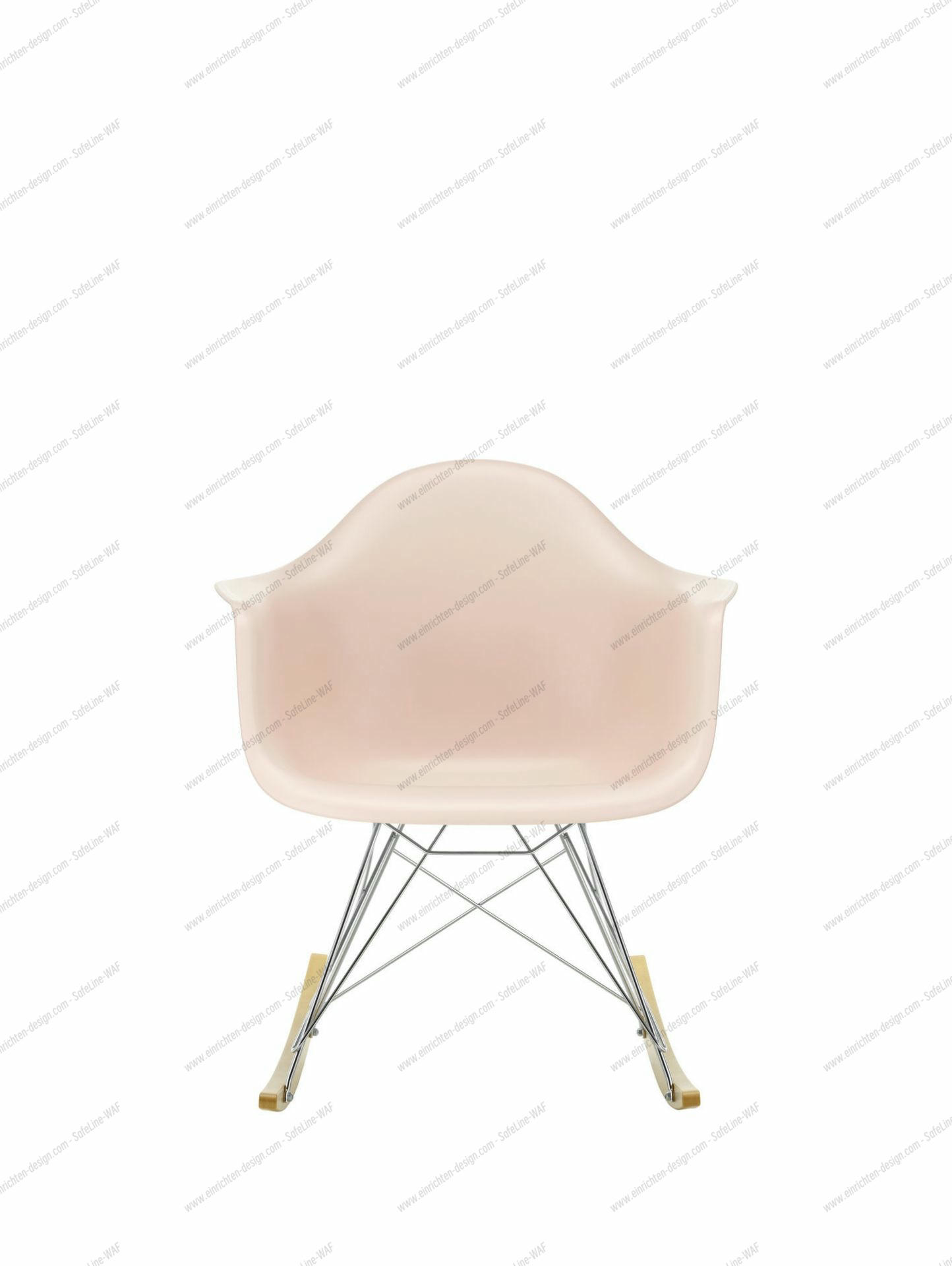 Eames Plastic Arm Chair RAR Rocking Chair Vitra Maple yellowish - Chrom - White
