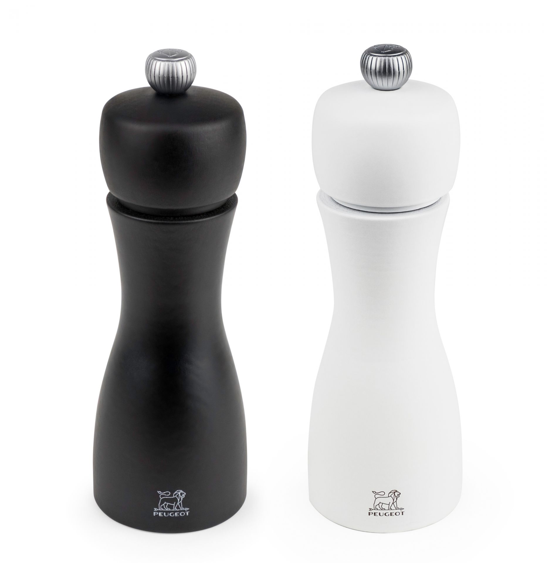 Peugeot Tahiti Duo 6 inch Salt & Pepper Mill Set, Black and White