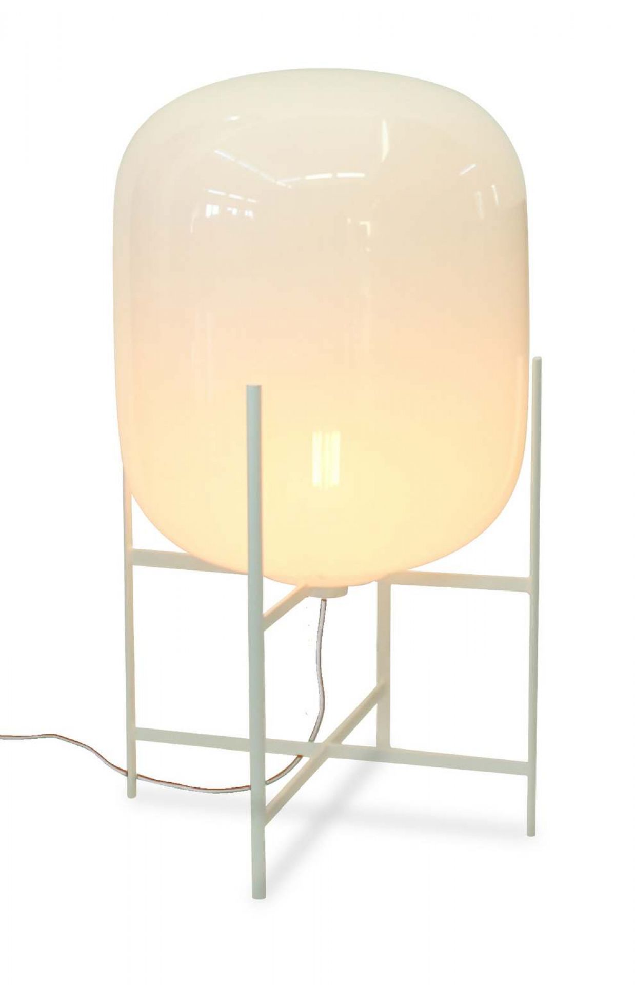 Oda Medium floor lamp white frame / white glass Pulpo