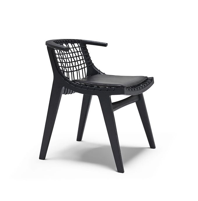 Klismos Chair black with Felt gliders Knoll International