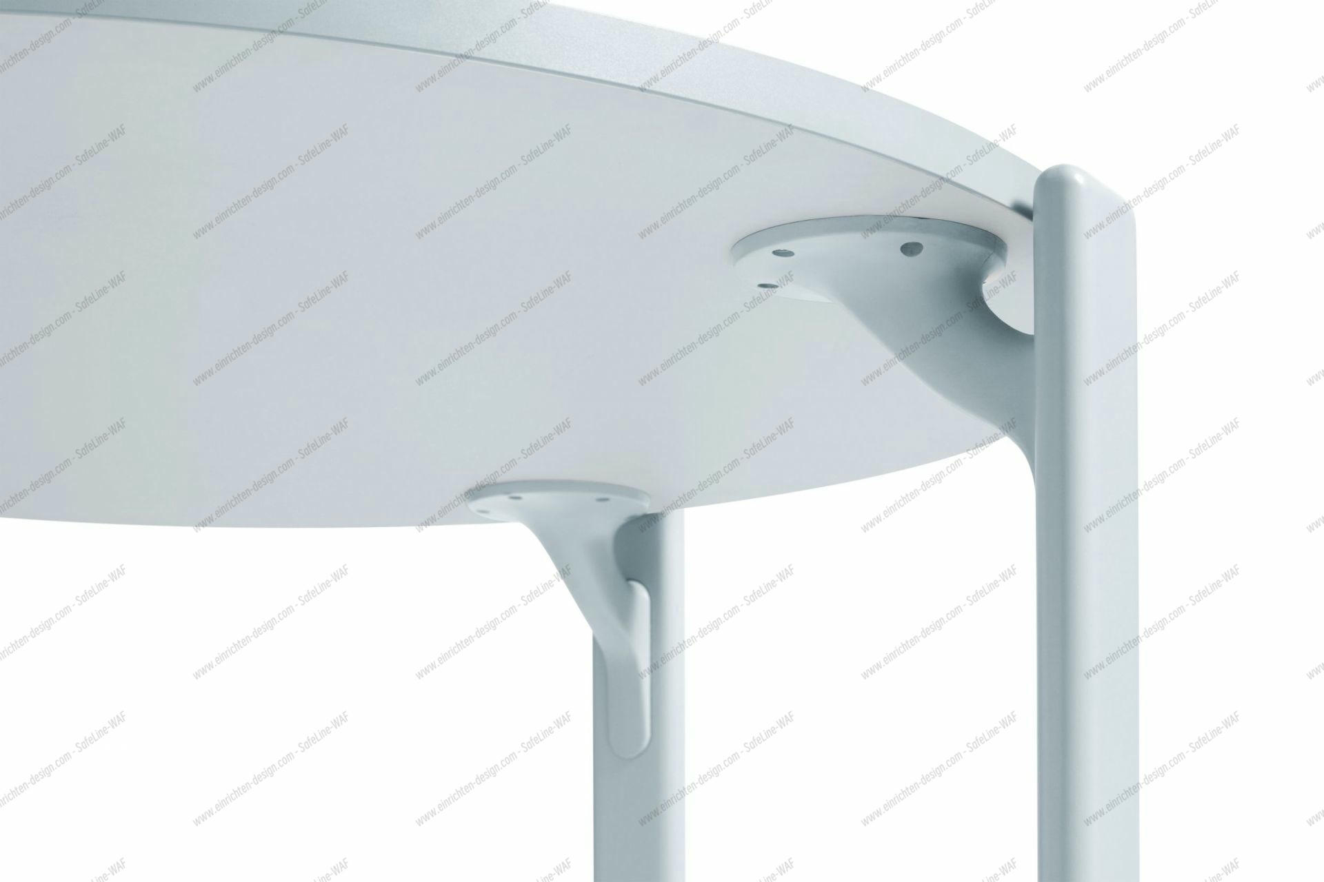 Rey Table Hay Slate blue water-based lacquer / Gull laminate