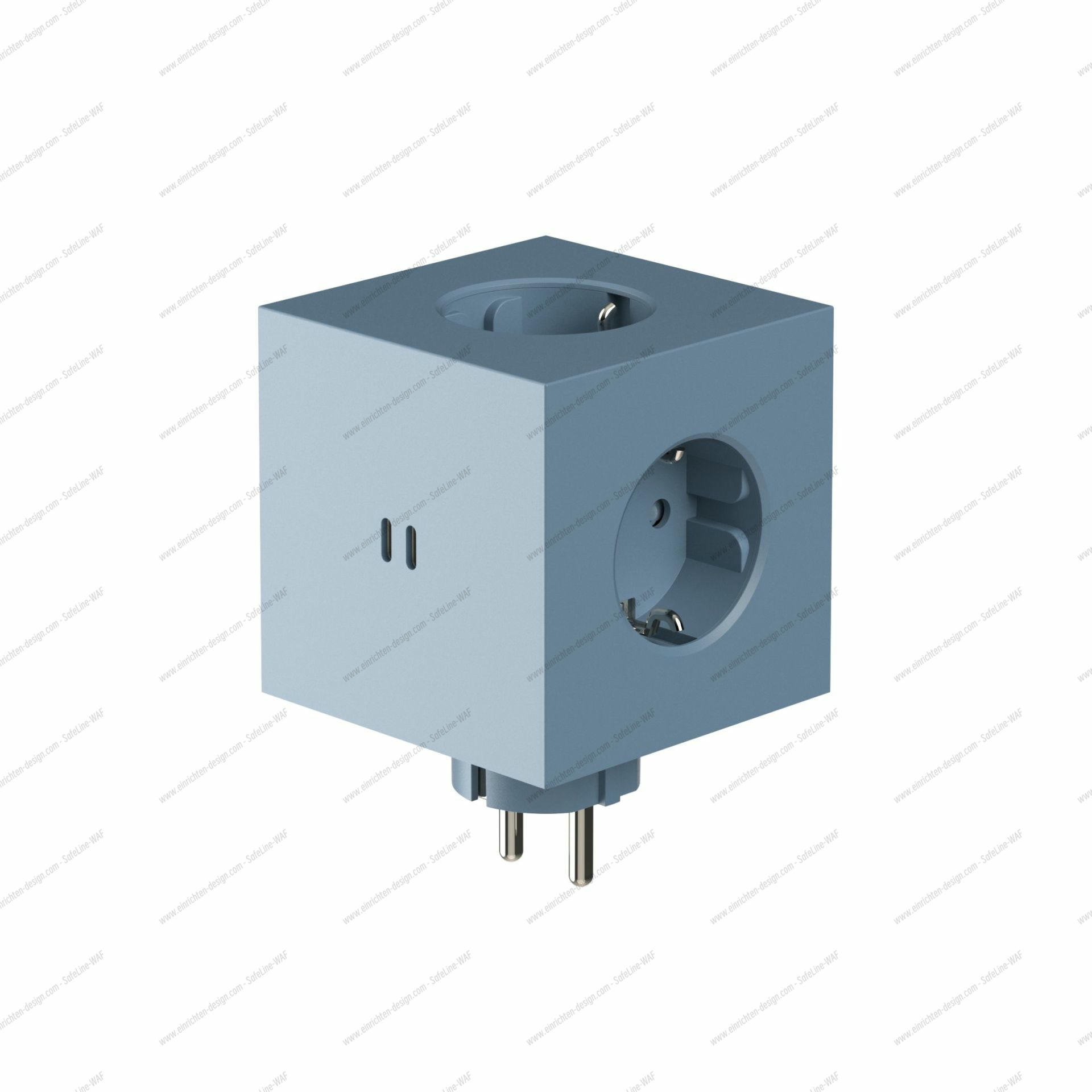 Square 2 - Avolt Socket Cube with USB-C shark blue dfp Design 