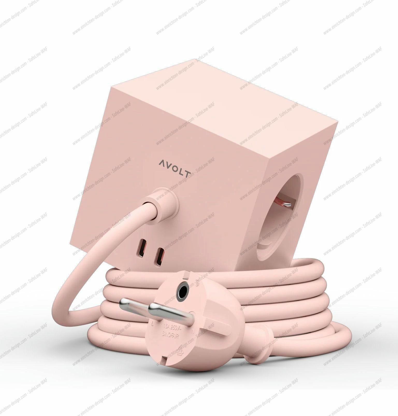 Avolt Socket Cube with USB C dfp Design Pink Avolt Socket Cube with USB C dfp Design Pink