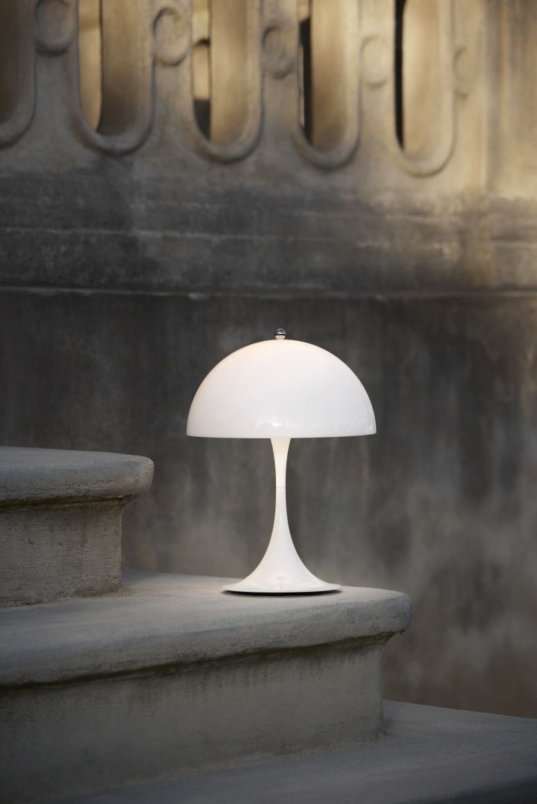 Panthella 250 Portable Battery LED Table Lamp Indoor/Outdoor Opal Louis Poulsen 
