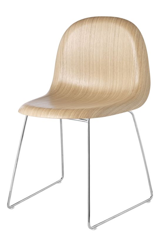 3D dining chair wood - Sledge Base Gubi
