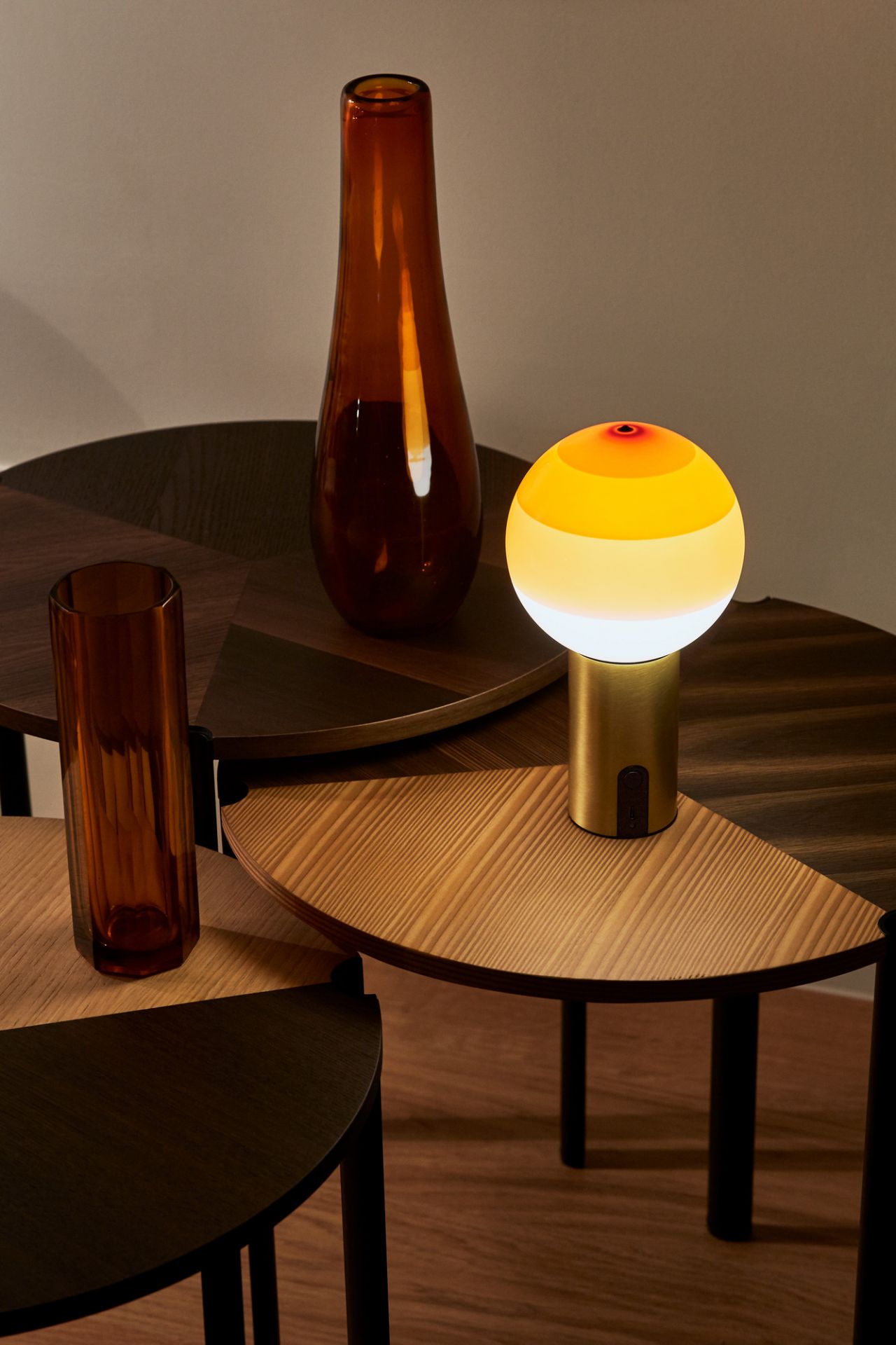 Dipping Light Portable Battery light Marset amber - brass