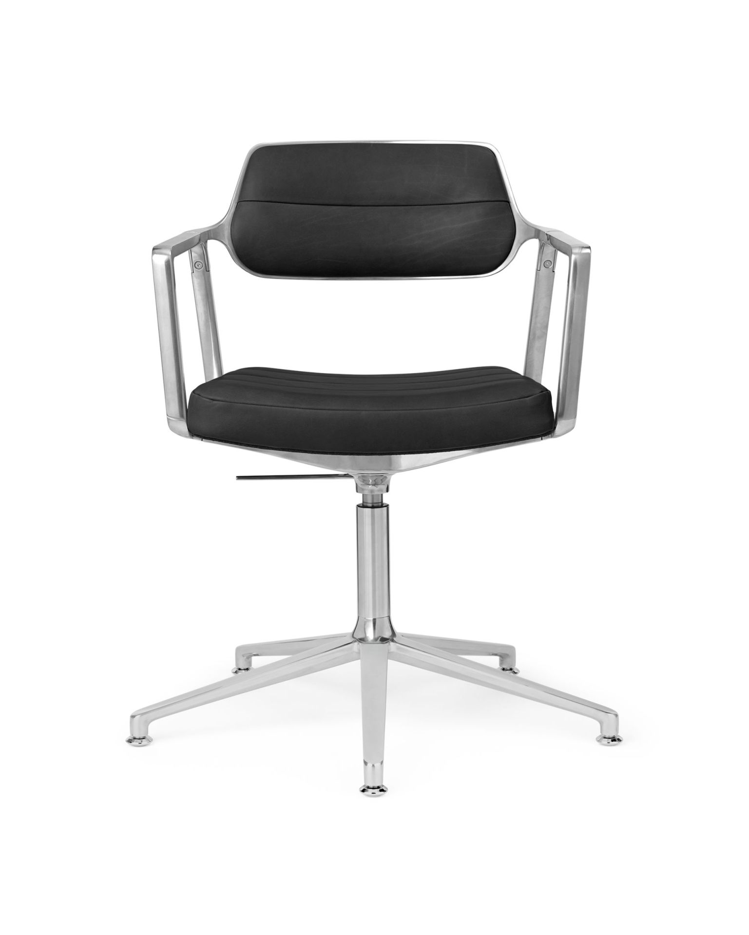 VIPP453 Swivel+ Chair with gliders black leather / polished aluminum frame Vipp VIPP453 Swivel+ Chair with gliders black leather / polished aluminum frame Vipp