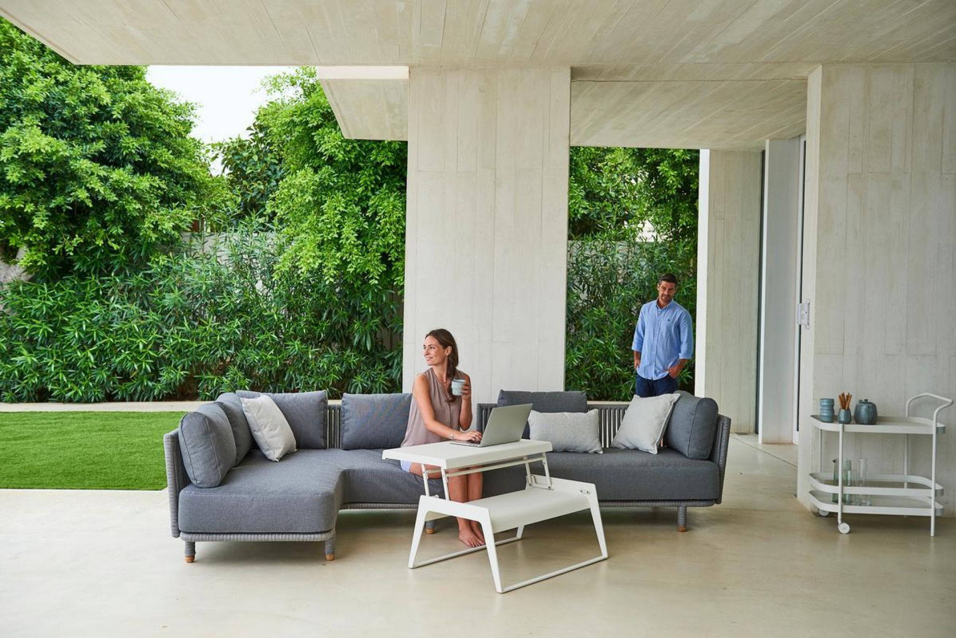 Moments Outdoor 2-seater sofa left Cane-Line