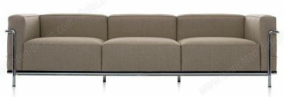 Lc3 Sofa 3 Seater Cassina Leder Scozia Carminio Polyester Stahl Grau Lackiert Cassina Lc3 Sofa Dreisitzer 111