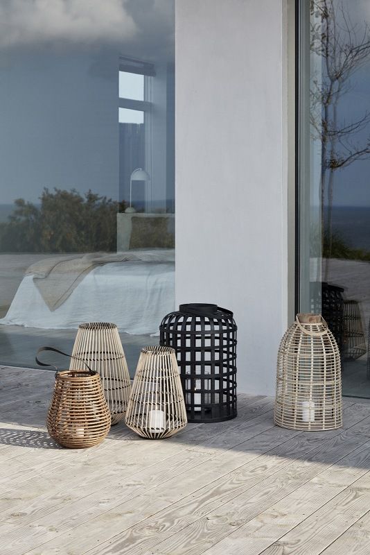 Lantern with Glass Rattan Hübsch Interior