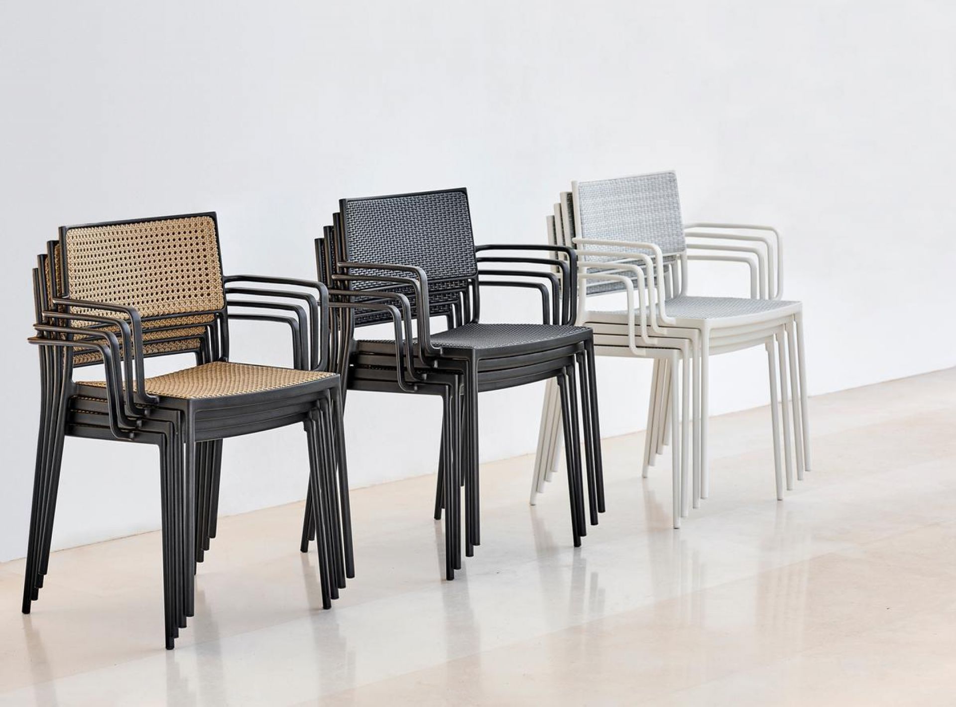 Less Outdoor Chair Stackable Set of 2 Cane-Line