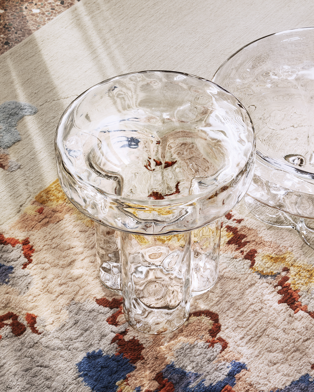 Soda side table Miniforms W 38 x D 38 x H 45 cm / Murano glass transparent