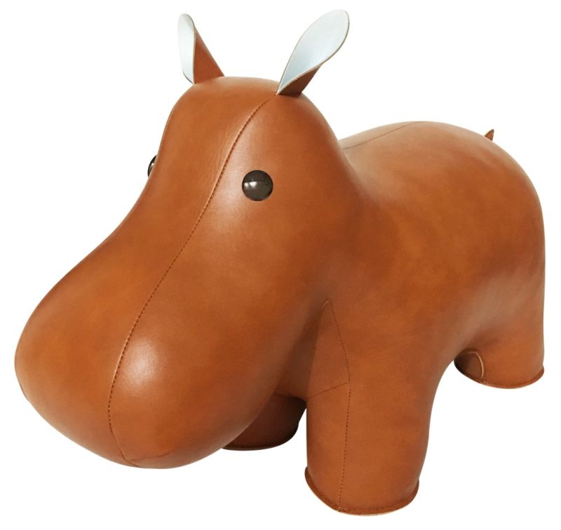 Leather Animal XXL Doorstop Hippo Züny