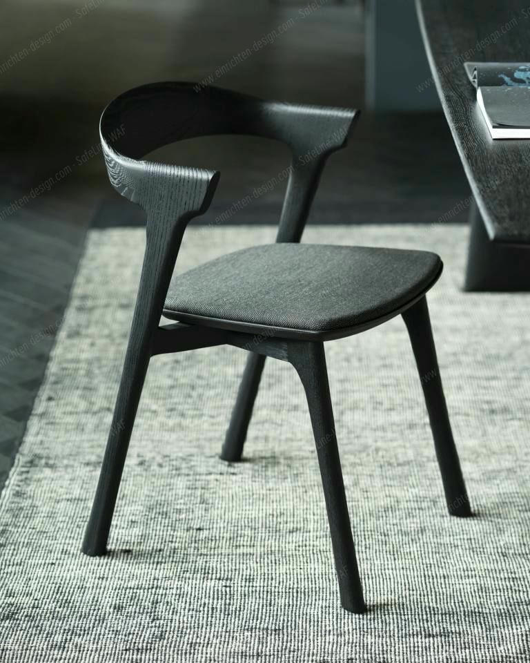 Bok chair brown oak / black fabric Ethnicraft 
